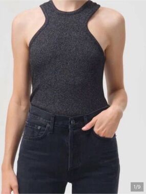 Agolde Bea Cutaway Ribbed Tank Top